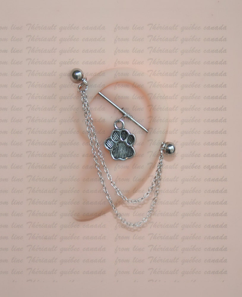 Industrial Barbell industrial piercing Jewelry by triballook