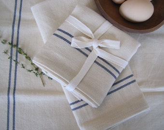 Farmhouse Kitchen Towel, Farmhouse, Vintage Kitchen, Tea Towel, Farmhouse Towel, Blue Stripe Kitchen Towel