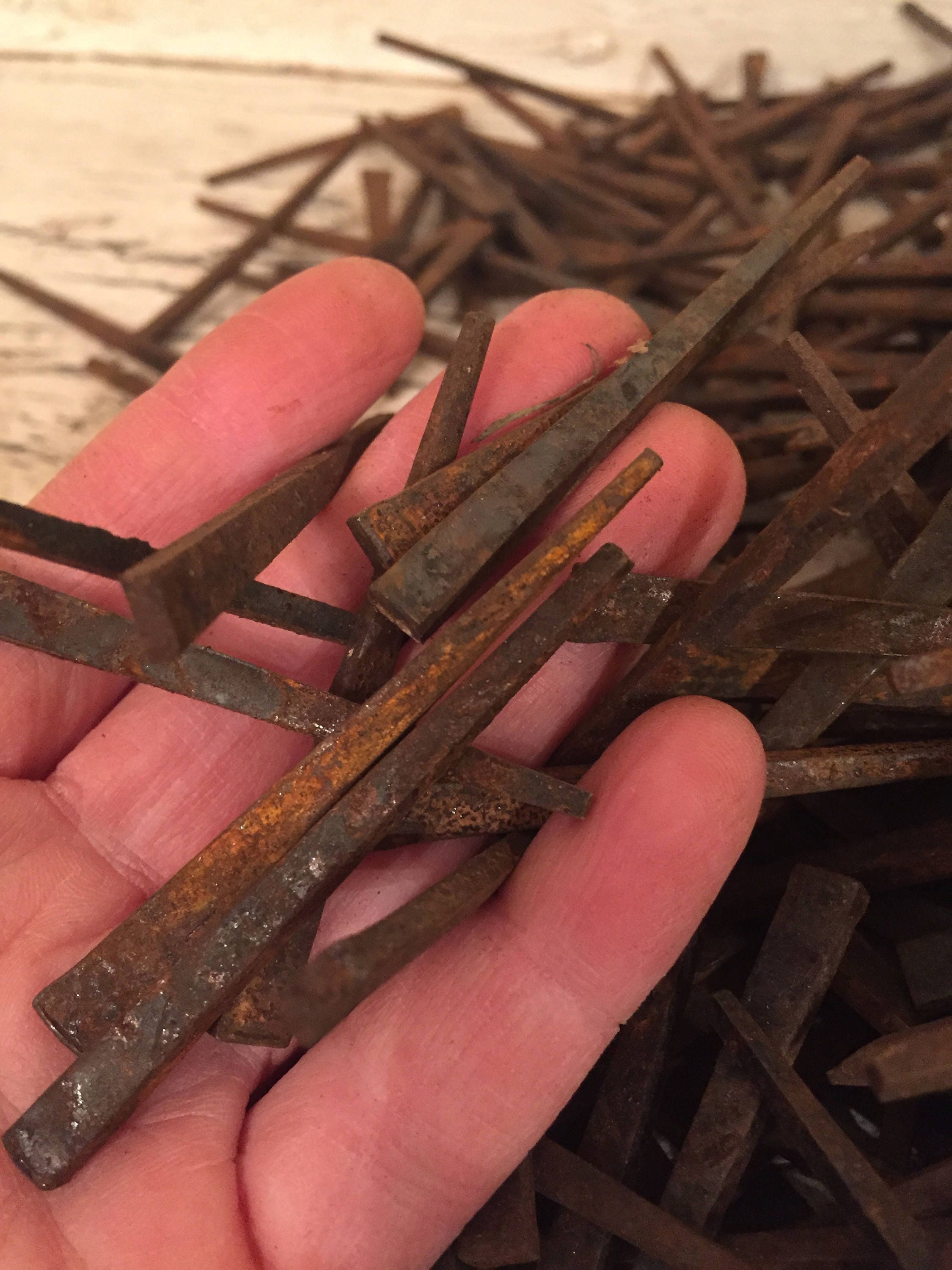 Large Lot of Vintage Square Nails Antique Lath Board Nails 1800s