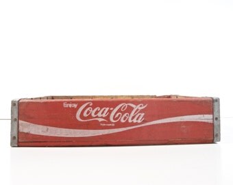Vintage Wood Coca-Cola Soda Pop Crate / Soda Bottle Carrier / Rustic Storage