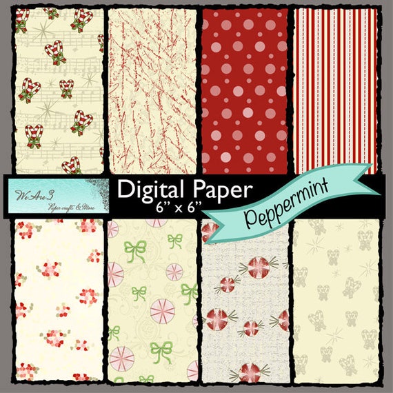 We Are 3 Digital Paper, Peppermint