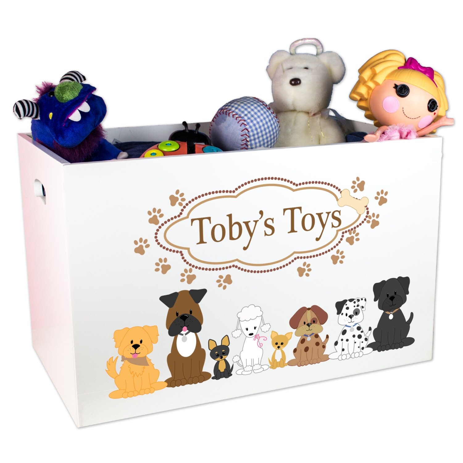 Puppy Dog Toy Box for kids or dogs Personalized Pet Toy