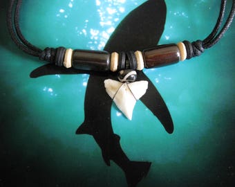 Shark Tooth Necklace, Kid's necklace, Party favors for your next "Shark Party" birthday party?, Adjustable cord, stainless steel wire wrap