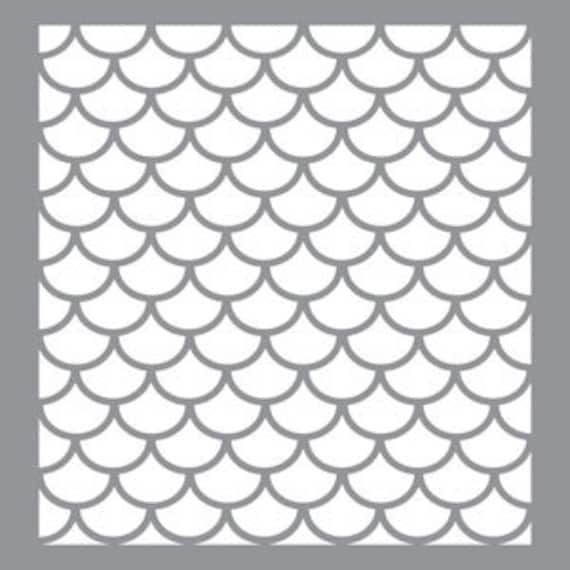 Art Supplies: Art Stencil Sheets in Fish Scale Patterns Design