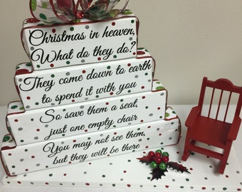 Christmas in heaven stacked blocks