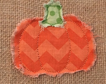 Raggy Pumpkin Applique Embroidery Design - Instant Download
