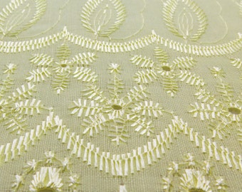 Cotton Embroidered Eyelet Yellow 42 Inch Fabric by the yard - 1 Yard