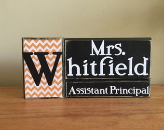 Personalized Assistant Principal gift - wood principal name block - teacher gift - principal gift - teacher appreciation-end of school year