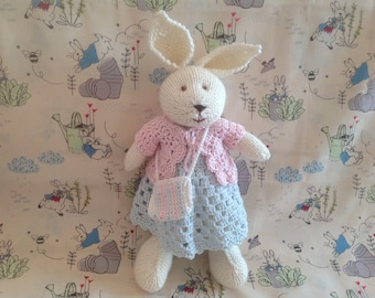 Knitted toy, soft toy, baby gift, handmade toy, kids toy rabbit, bunny, hand knit toy, present for kids, stuffed toy, plushie, bedtime bunny