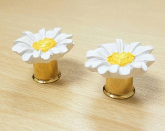Custom Daisy plugs - hand painted! - 2g - 1inch