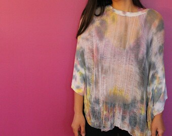 Shredded Tie Dyed Crop Top ~ slowshine