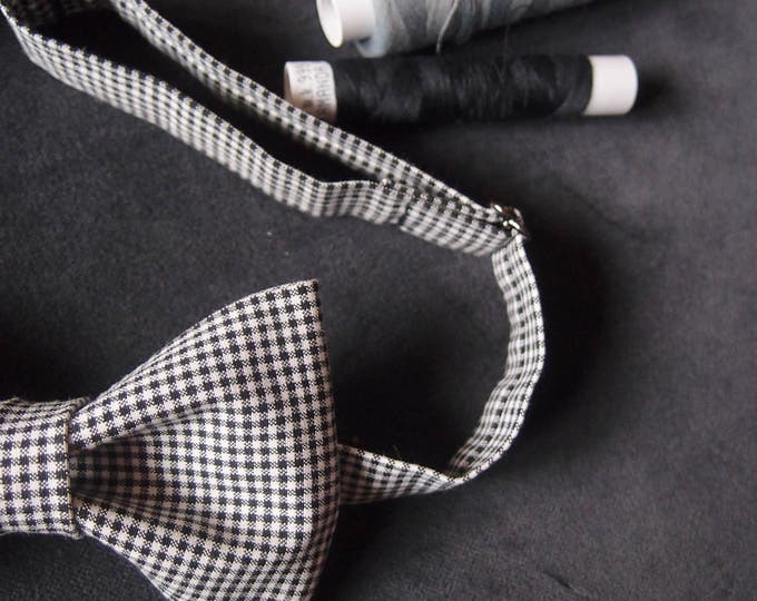 Checkered Bow tie for Men, Black White Bow tie for Women, Unisex Bow Tie, Gingham Bow Tie, Casual Bow tie, Checkered Pattern, Bachelor party