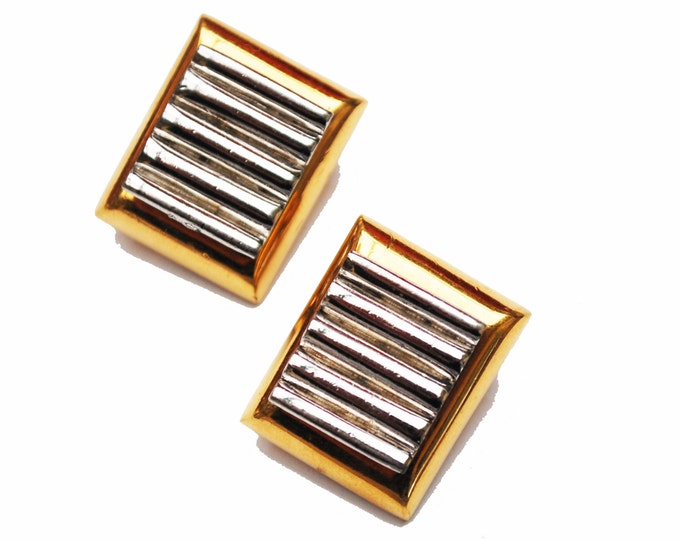 D'Orlan Earrings - chunky gold plated silver - clip on Earring