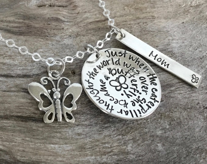 Bereavement jewelry - bereavement necklace - memorial gift - butterfly - loss - memorial jewelry sterling silver
