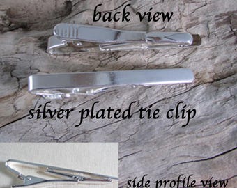 Silver Plated Tie Clip - Tie Bar - Suit Accessory - Gift Idea - Wedding, Prom, Special Event - Crafts