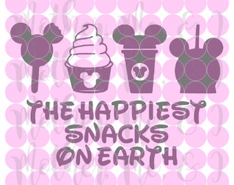 The Happiest Snacks on Earth SVG DXF PNG Cut File Instant Download Cricut and Silhouette Design for Shirts, Scrapbooks Disney