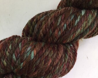 40% Off Handspun Merino Wool Yarn Browns Greens Super Bulky 62 Yards 2.3 oz