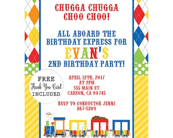 Train Birthday Invitation, Boys Train Invitation, Train Party Invite, Train Invitation, Train Birthday, Train Birthday Party
