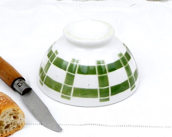 Antique French Ceramic Hand Painted Café au Lait Coffee Bowl, French Country Cottage Latte Digoin Bol, Rustic Farmhouse Decor, Digoin,