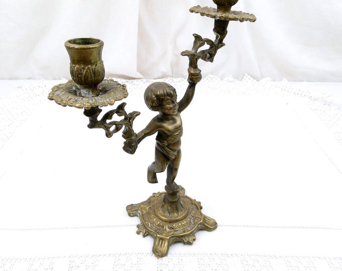 Antique French Bronze Cherub, Angel Candle Holder / Chandelier / Candlestick / Candelabra, Shabby, Chateau, Chic, French Decor, Country
