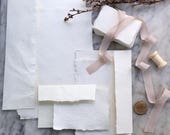 Handmade Paper Sample Pack, Handmade Paper, Deckle Edge, Cotton Rag Paper, Flat Lay Styling, Handmade Paper, Silk Ribbon, Styling Bundle
