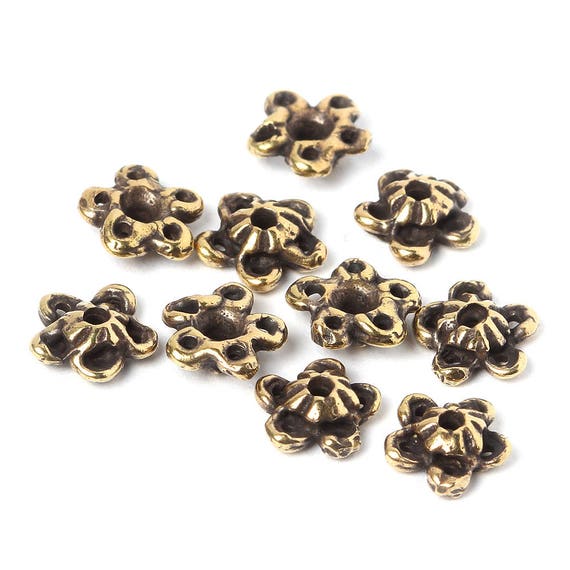 Brass bead cap flower bead cap handmade findings