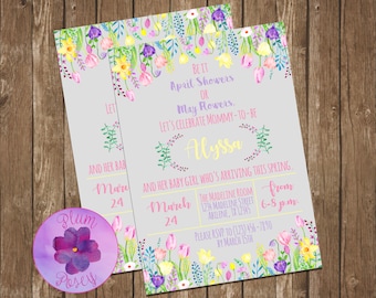 April Showers Bring May Flowers Baby Shower Invitation