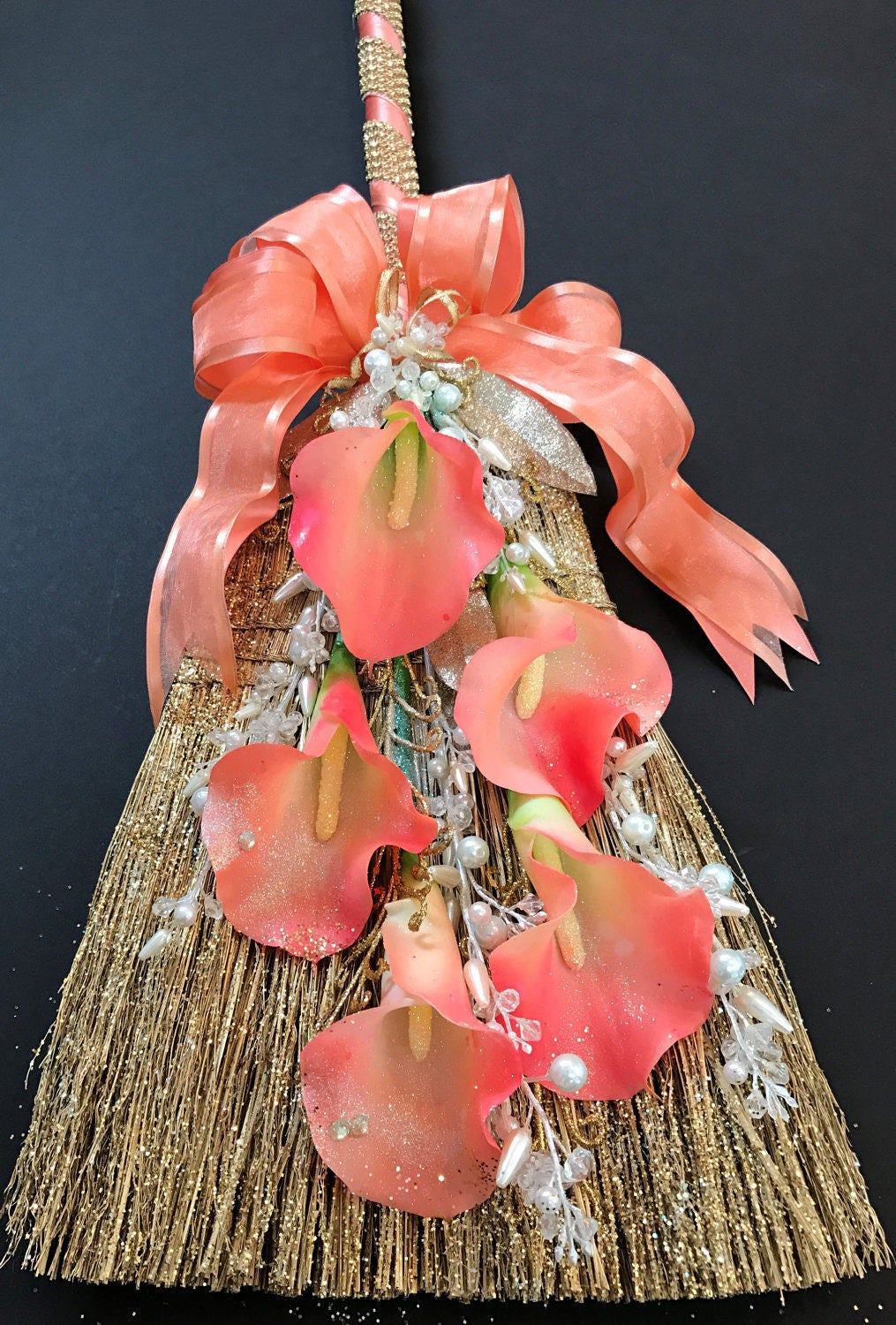 New GLAM WEDDING BROOM with Calla Lilies