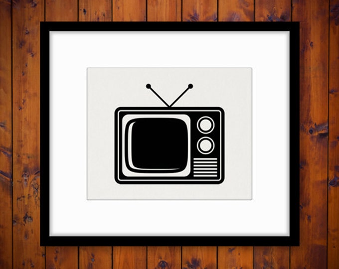 Digital Printable Television Graphic Download TV Image Artwork Vintage Clip Art Jpg Png Eps HQ 300dpi No.3965