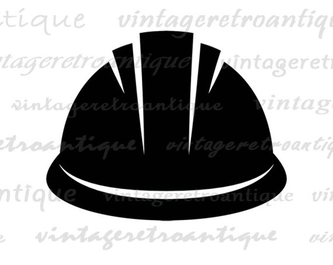 Hard Hat Graphic Digital Printable Construction Icon Image Download Antique Clip Art Jpg Png Eps HQ 300dpi No.4332