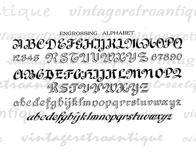 Assorted Antique Alphabets Graphic Printable Image Various Style Letters Download Digital Vintage Clip Art Jpg Png HQ 300dpi No.415