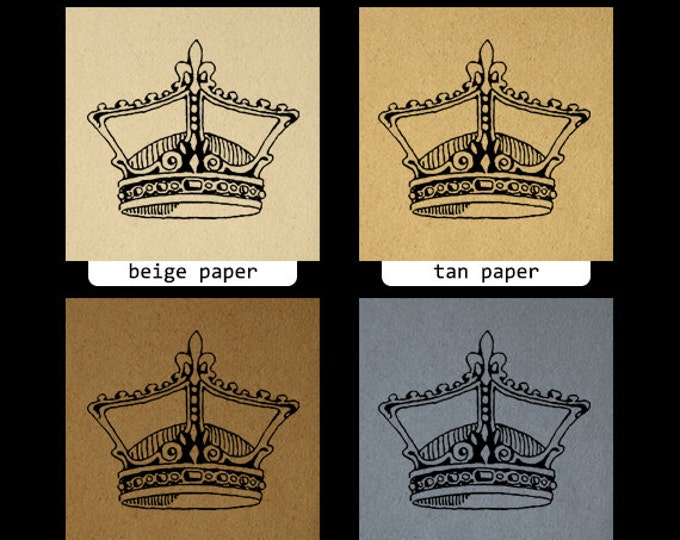 Printable Digital Crown Image Royal King Graphic Download Vintage Clip Art Jpg Png Eps HQ 300dpi No.3818