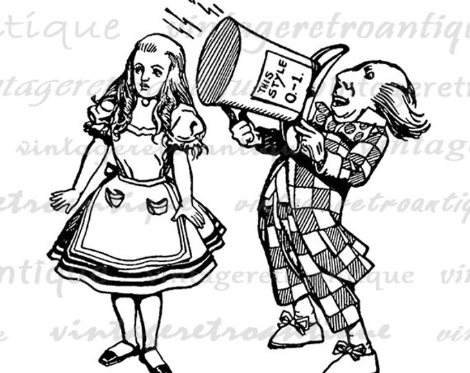 Digital Image Mad Hatter Alice in Wonderland Printable Download Graphic Antique Clip Art Jpg Png Eps HQ 300dpi No.2463