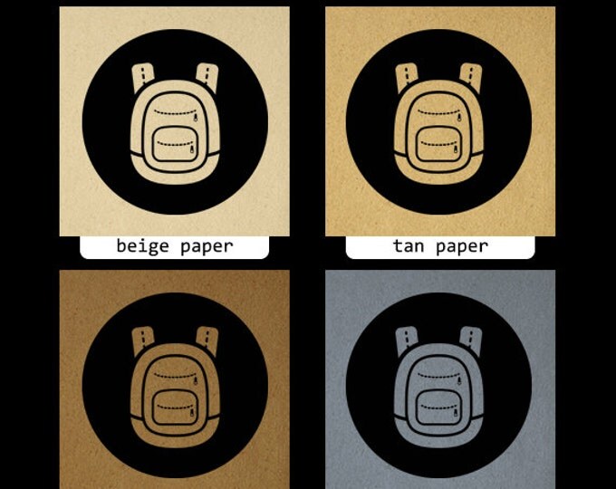 Printable Digital Backpack Icon Image School Education Download Back to School Graphic Vintage Clip Art Jpg Png Eps HQ 300dpi No.4387