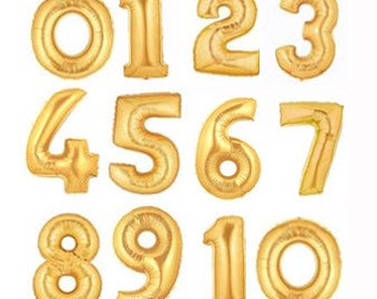 GIANT Number Balloons, 40" inch Helium Balloon, Gold Birthday Photoshoot, For Her, Him, Backdrop, Party Decorations, 18, 20, 21, 25, 30, 35