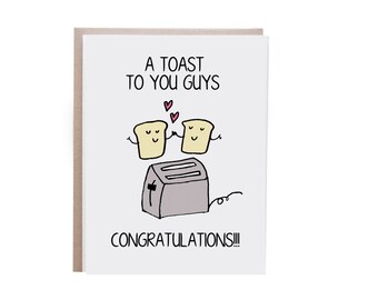Funny Engagement Card, Funny Wedding Card, Funny Anniversary Card, Pun Card, Punny Card, Toast Card