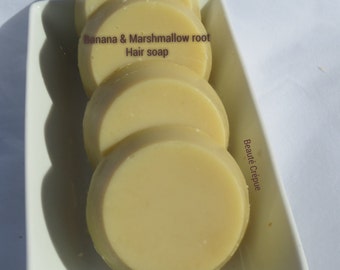 Marshmallow Root and Banana Hair Soap - Solid Shampoo for Dry Hair - Unscented
