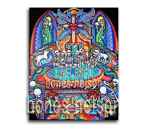 Day Of The Dead Wall Art day of the dead 12x16 canvas painting acrylic wall Day Of The Dead Wall Art day of the dead 12x16 canvas painting acrylic wall