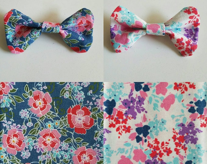 One Floral Girlie Bow Bobby Pin