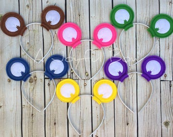 Bear ear headbands, carebear birthday, carebear favors, carebear photo booth,