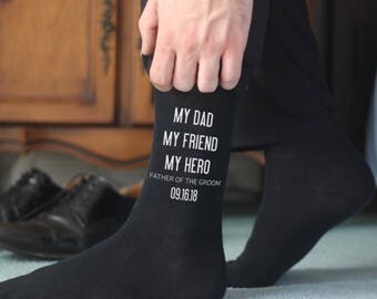 Father of the Groom Socks, Personalized Custom Wedding Socks for the Father of the Groom, Wedding Gift Ideas, Personalized Wedding Attire