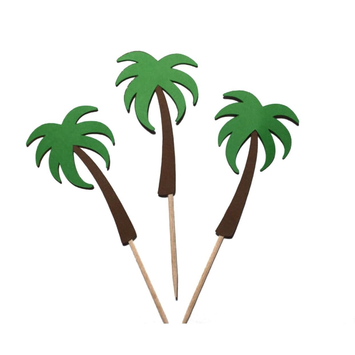 Palm Tree Cupcake Toppers Beach Party Luau Theme Party