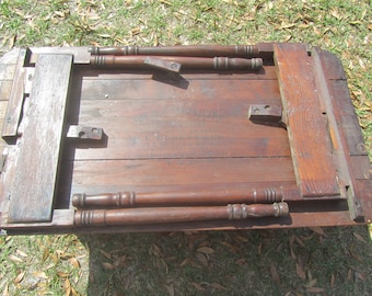 Antique Folding Sewing Table, New Simplicity Folding Table, Pat June 10 1884, W E Eldred & Co, 383 Pearl St New York USA, Farmhouse Decor