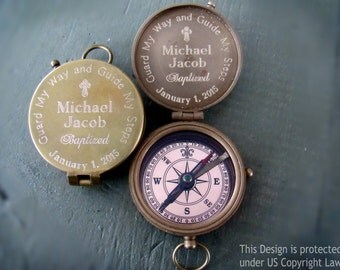 Baptism Gift Boy, Engraved Compass, Boy Baptism Gift, Baptism Gift, Confirmation Gift for Boy, Personalized Compass, Compass, Confirmation