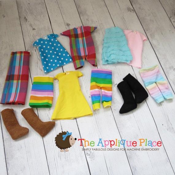 Doll Clothing Pattern In The Hoop ITH Out & About clothing