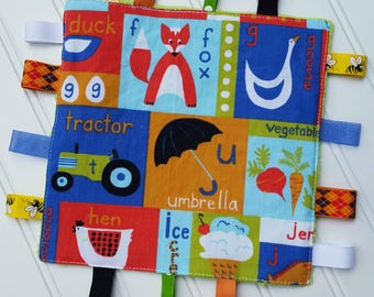 Baby Crinkle Toy | Sensory Toy | Tag Blanket | Organic