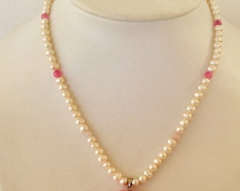 Collana Di Perle D'Acqua Dolce Naturali Barocche Rosa 8-9 Mm, Lunga 40 Pollici Con Chiusura In Acciaio, Idea Regalo