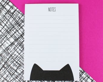 Cat notepad, A6 lined deskpad, cat gift, cat stationery
