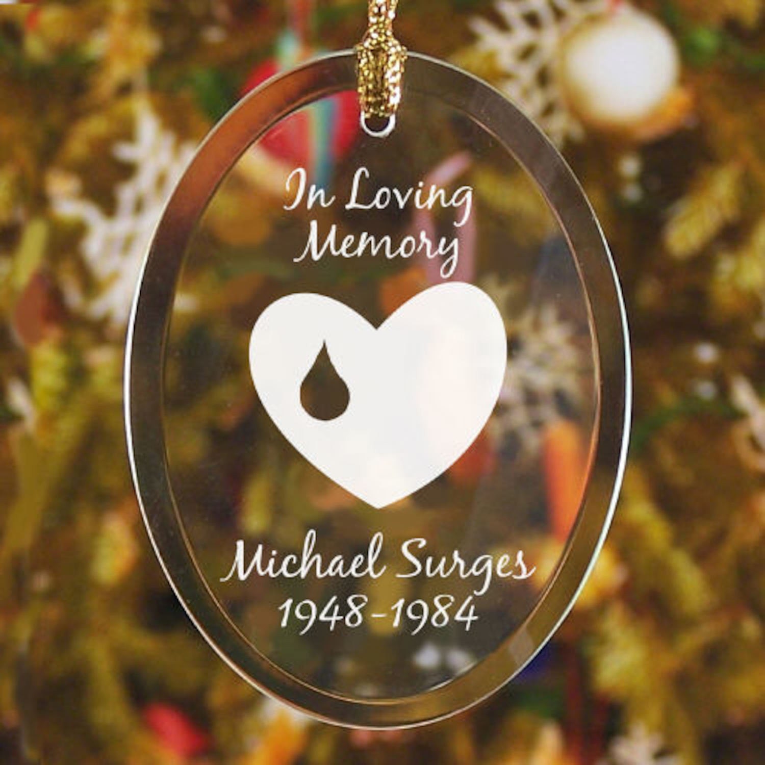 Personalized Memorial Glass Ornament Christmas by GiftsHappenHere
