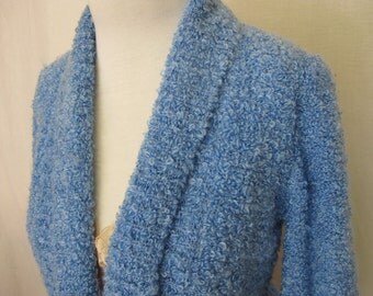 Boucle Knit Jacket Blue Cardigan Petite Knit Jacket